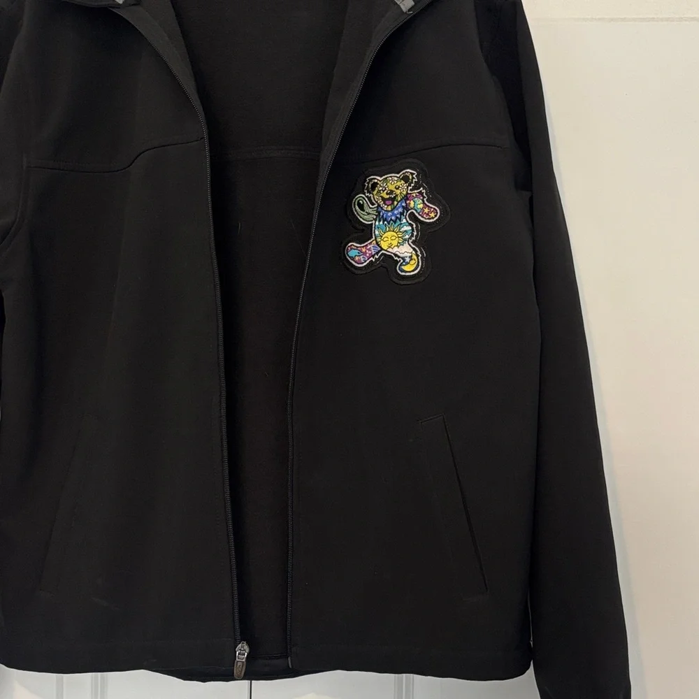 Tri-Mountain Zip Performance Jacket Psychedelic Grateful Dead Dancing Bear Patch